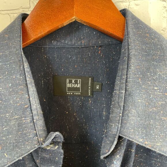 IKE Behar Blue Button Down Shirt Size XL - Picture 5 of 6